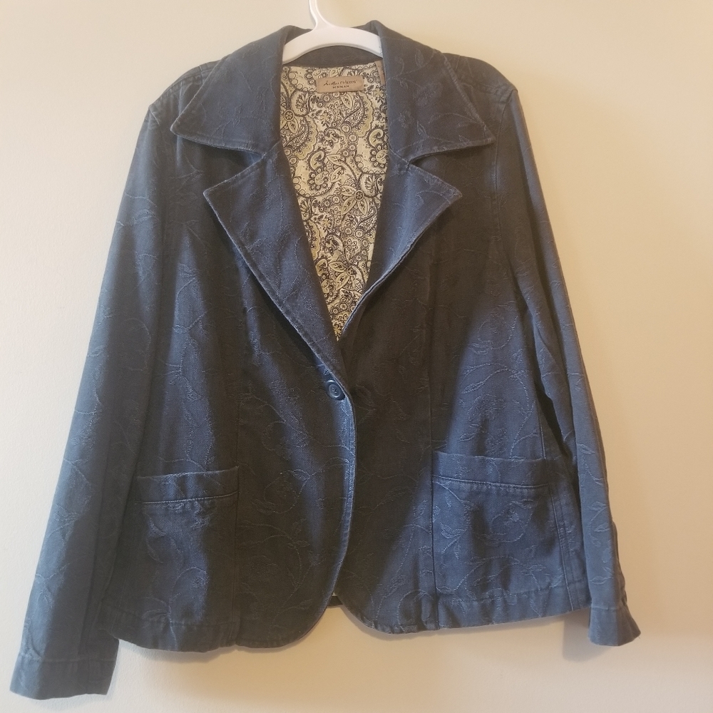 Vintage textured denim blazer